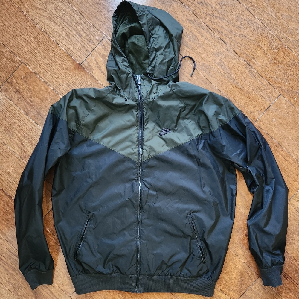 Nike Sportswear Windrunner Hooded Jacket - Olive/Black - Men's Large Tall / LT